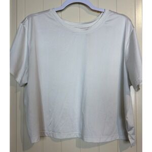 DANSKIN Women's Boxy Cropped Short Sleeve Shirt Top‎ Workout Gym Sz XL